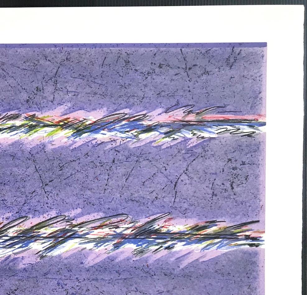 DREAMFIELDS II: PURPLE Signed Lithograph, Multicolor Pastel Abstract For Sale 1