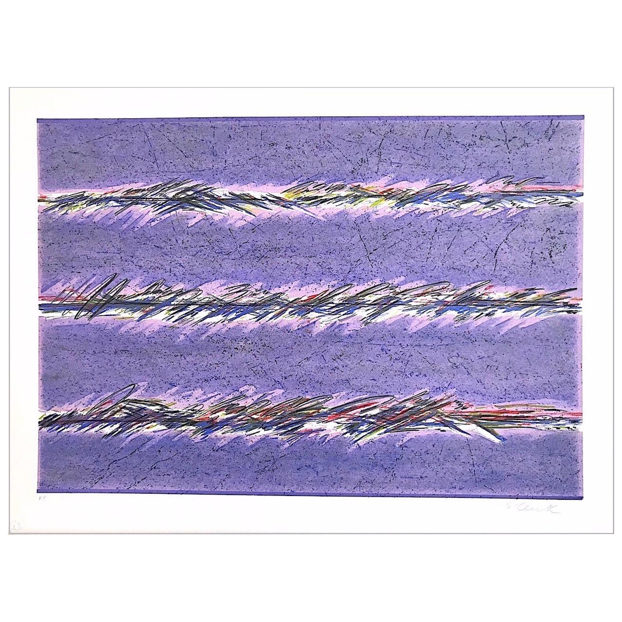 DREAMFIELDS II: PURPLE Litografía firmada, Pastel multicolor Abstracto