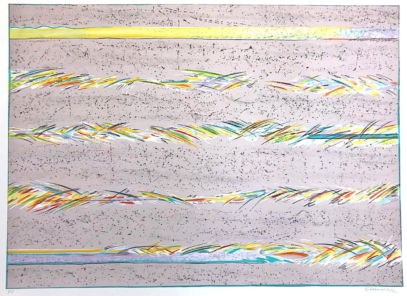 Lithographie signée DREAMFIELDS III : TAUPE, abstrait pastel multicolore  - Print de Sybil Kleinrock