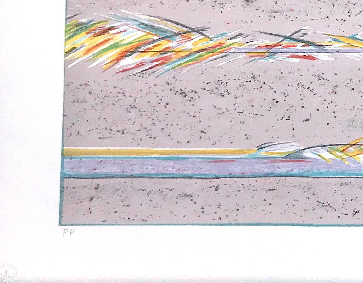 Lithographie signée DREAMFIELDS III : TAUPE, abstrait pastel multicolore  - Contemporain Print par Sybil Kleinrock