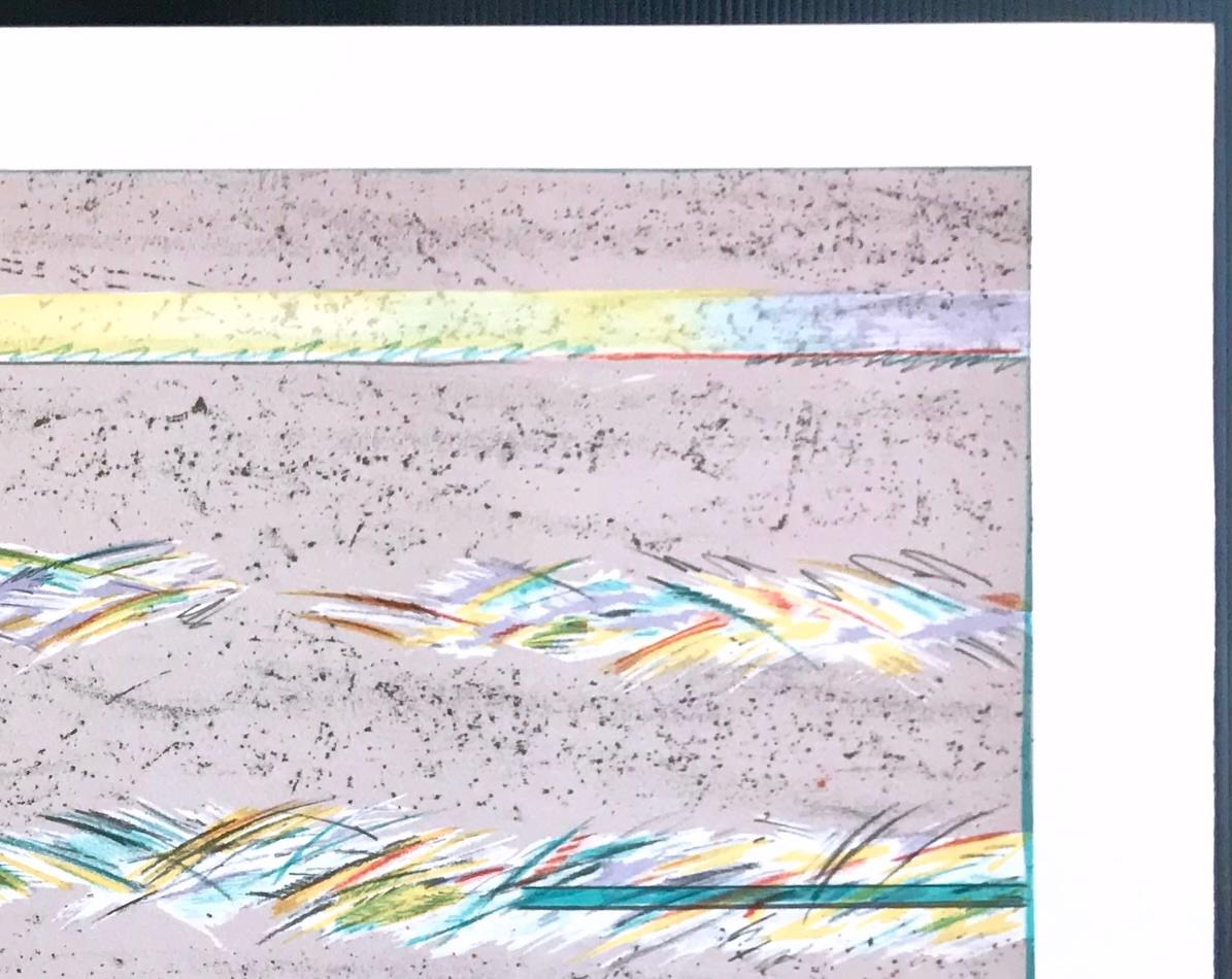 Lithographie signée DREAMFIELDS III : TAUPE, abstrait pastel multicolore en vente 2