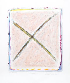 A.I.C, lithographie abstraite coloriée à la main de Sybil Kleinrock.