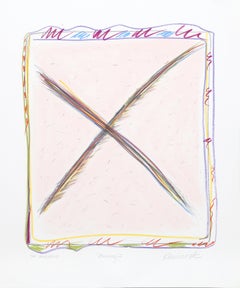 Midway I-E, lithographie abstraite coloriée à la main de Sybil Kleinrock