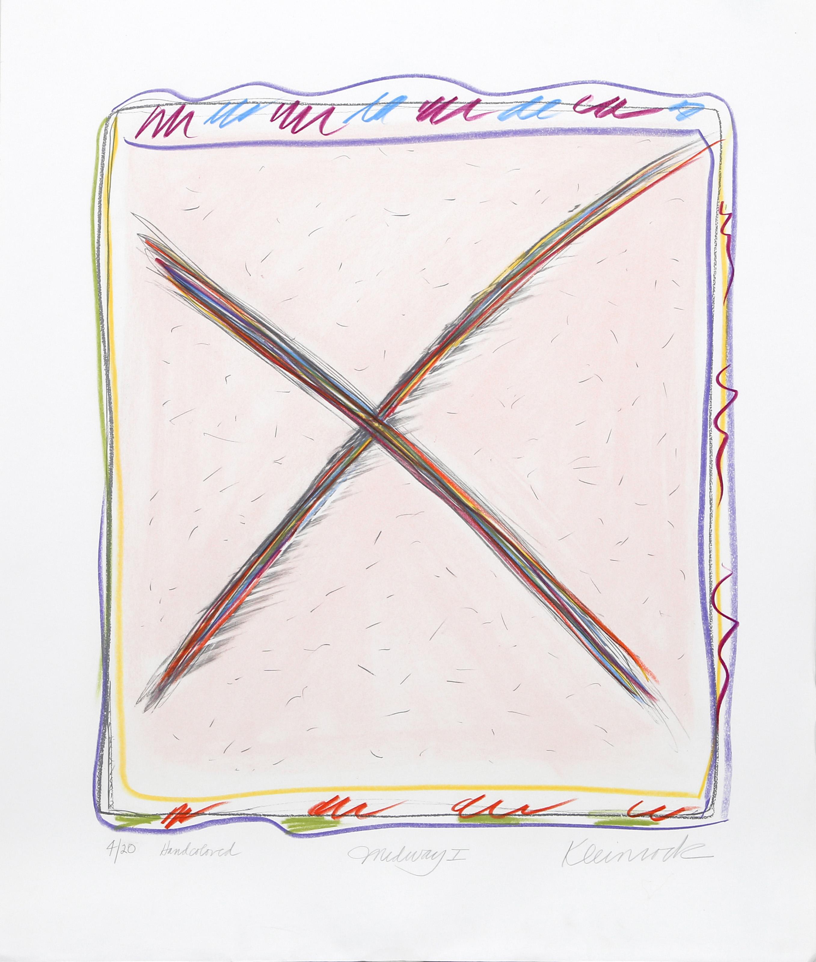 Sybil Kleinrock, Américaine - Midway I-F, Année :  circa 1978, Medium :  Lithographie coloriée à la main, signée et numérotée au crayon, édition :  20, Taille :  30.5  x 26 in. (77.47  x 66,04 cm)