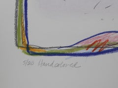 Midway Stage II-A, Abstrakte handkolorierte Lithografie von Sybil Kleinrock