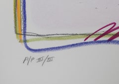 Midway Stage II-C, Abstrakte Lithographie von Sybil Kleinrock