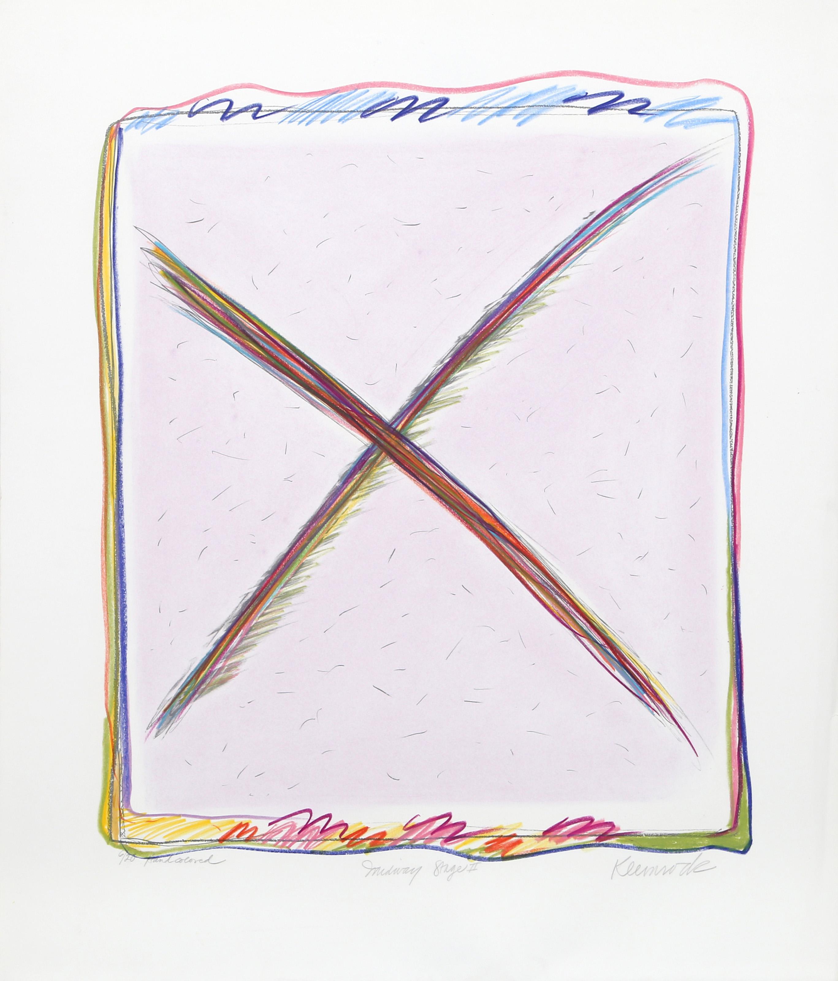 Midway Stage II-D, Abstract Hand-Colored Lithograph by Sybil Kleinrock