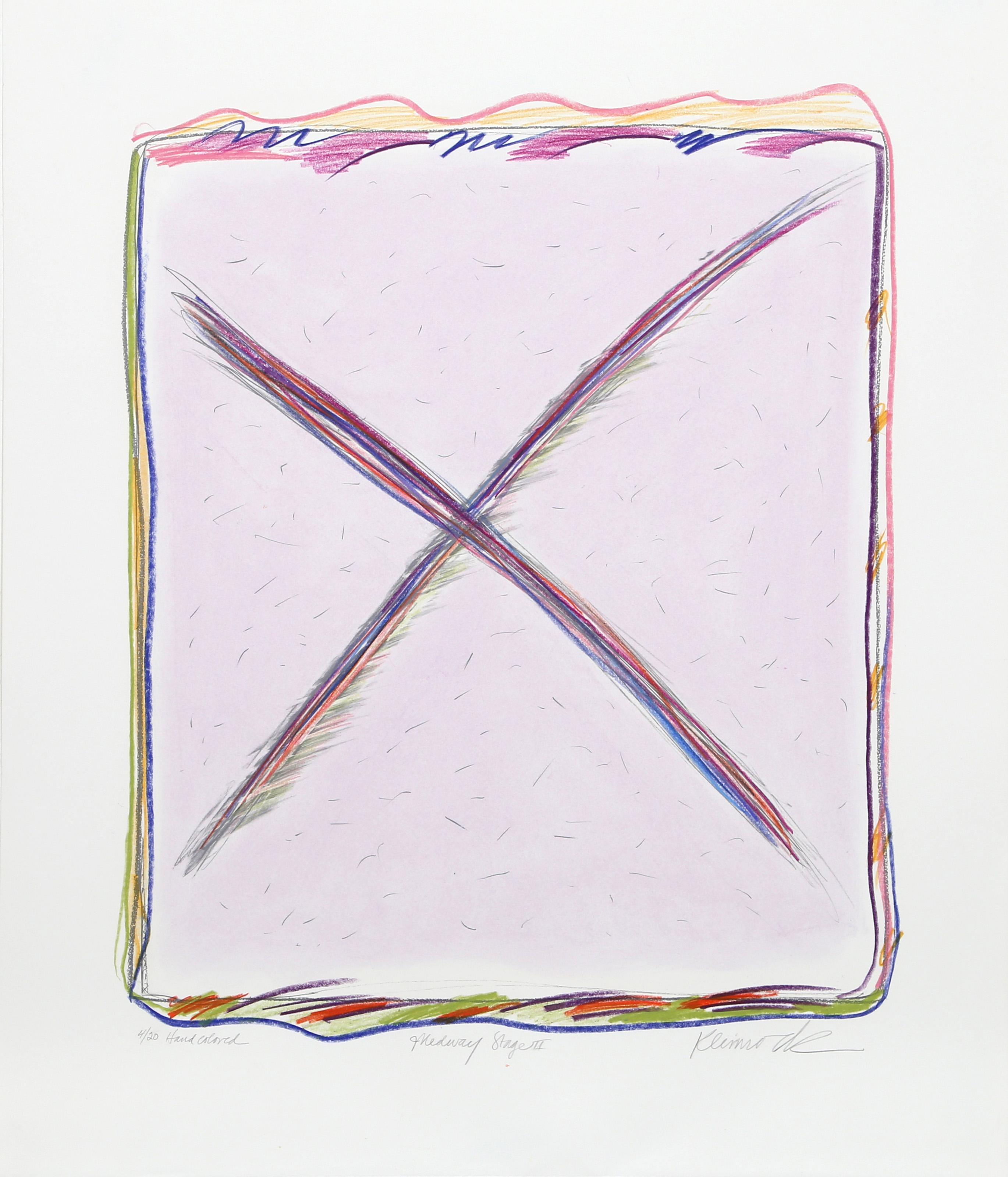 Midway Stage III-E, Abstract Hand-Colored Lithograph by Sybil Kleinrock