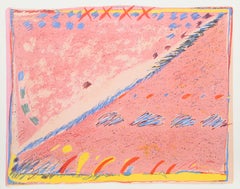 Lithographie abstraite rose de Sybil Kleinrock