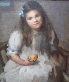 Portrait of a Young Cornish Girl  - British art 1905 oil painting female artist