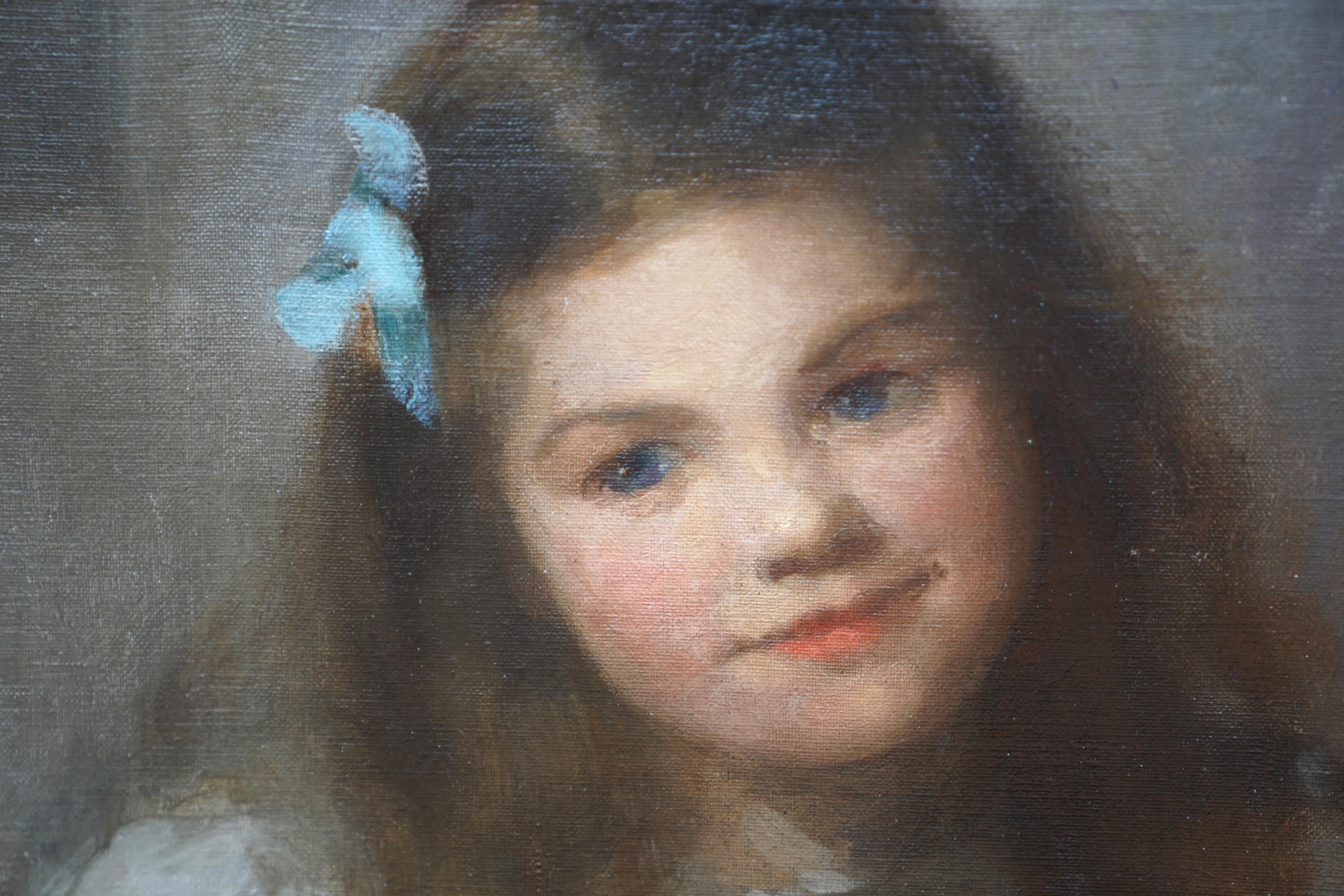 Porträt eines jungen Cornwaller Mädchens  Britische Kunst 1905 Ölgemälde einer Künstlerin im Angebot 1