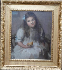Portrait of a Young Cornish Girl  - British art 1905 oil painting female artist