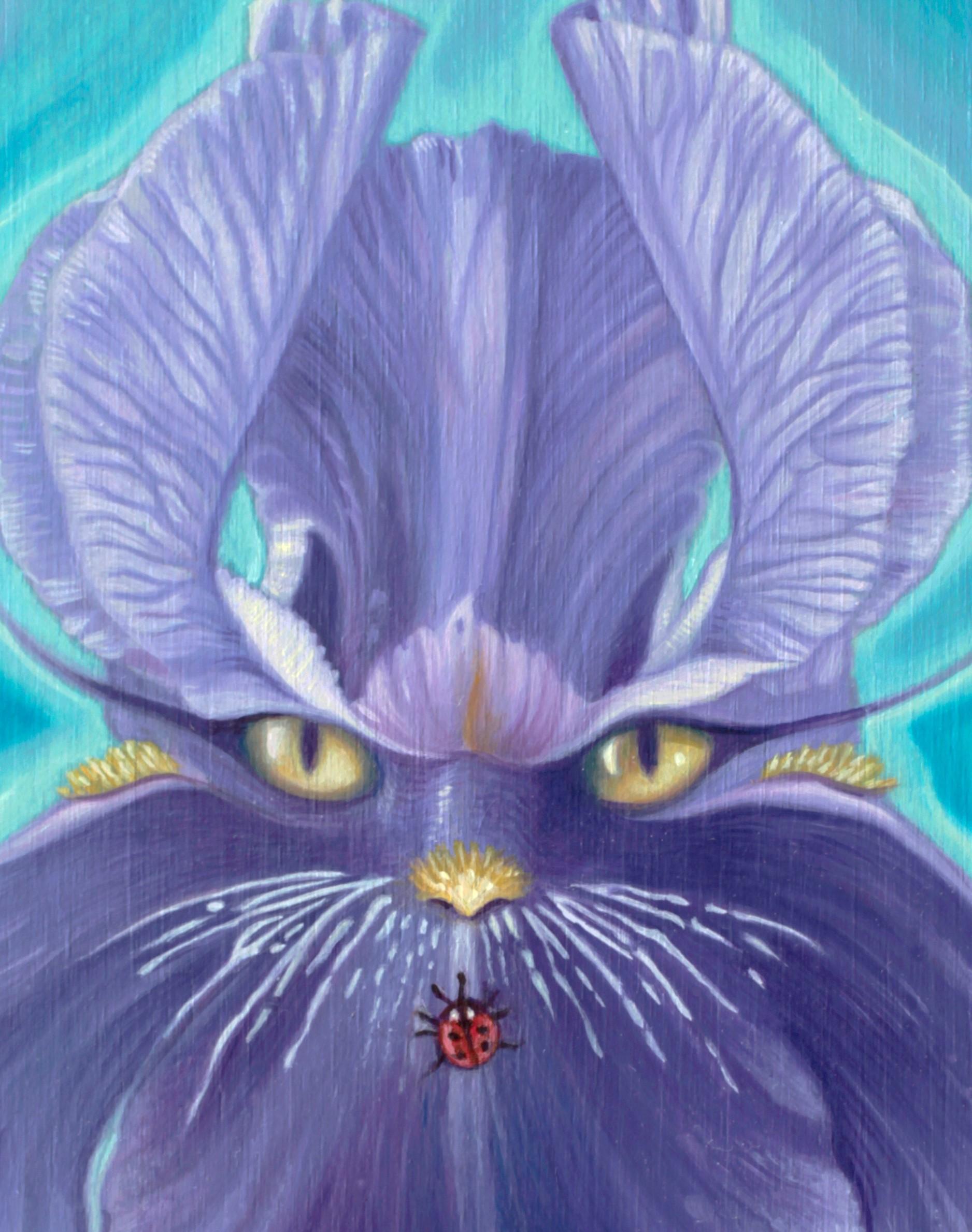 „Feline Natura“ (2023) von Sybiline, Ölgemälde, Surreales Stillleben im Angebot 3