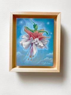 "Fuchsia de Mirabilibus" (2023) by Sybiline, Oil Painting, Fairy Flower