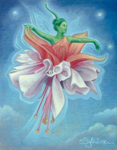 "Fucsia de Mirabilibus" (2023) de Sybiline, Pintura al óleo, Flor de hada