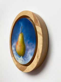 "Garden of Inspiration" (2022) par Sybiline, peinture à l'huile, poire jaune pépite