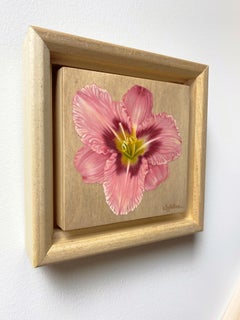 "Hemerocallis II" (2022) par Sybiline, peinture à l'huile, Lily de jour rose