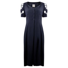 SYBILLA POR GIBO 1990s Rare Spiderweb Shoulder Detail Dress S / M