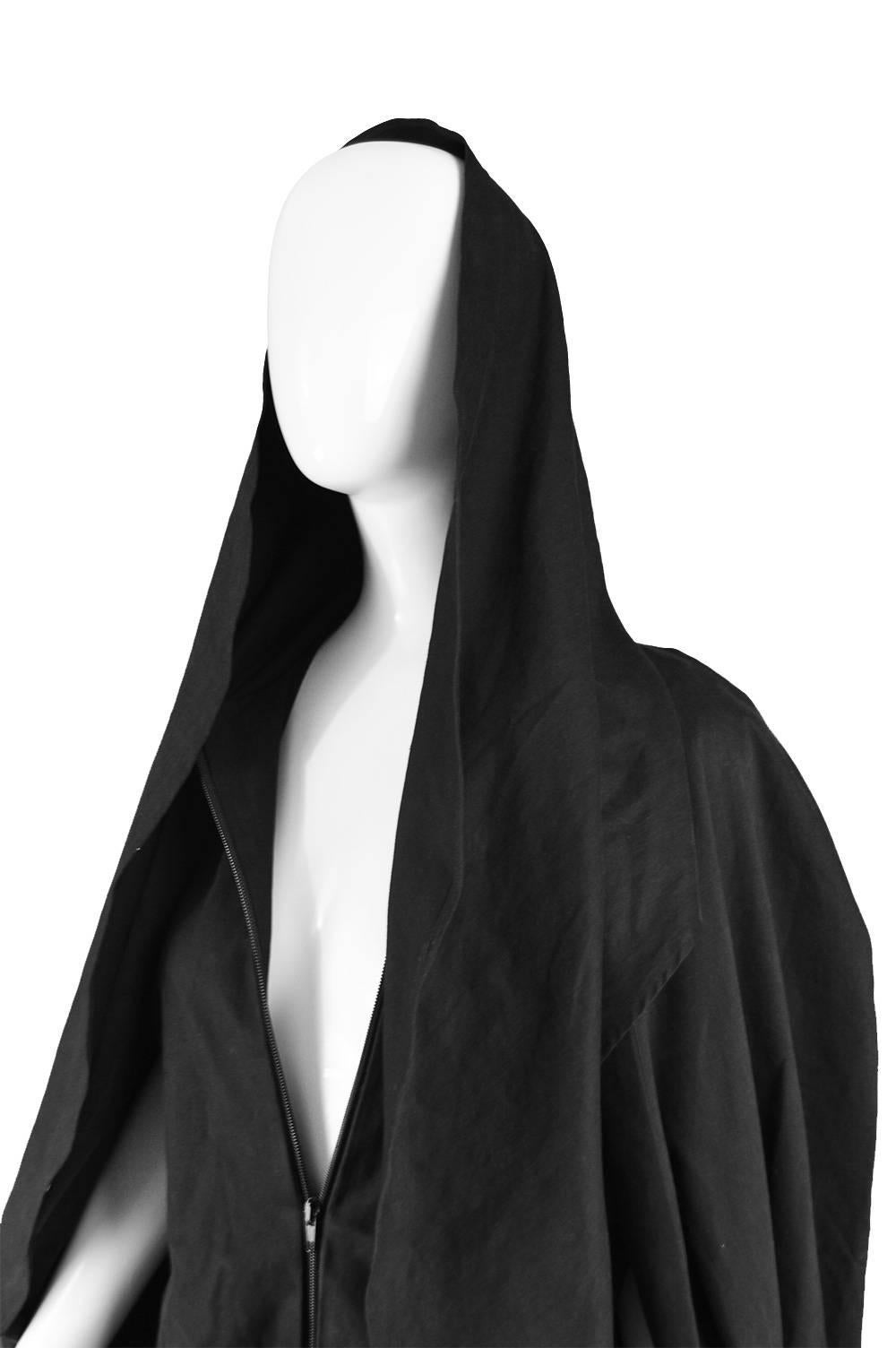 Sybilla Vintage 1980s Avant Garde Architectural Black Cape Coat Dress  In Excellent Condition In Doncaster, South Yorkshire