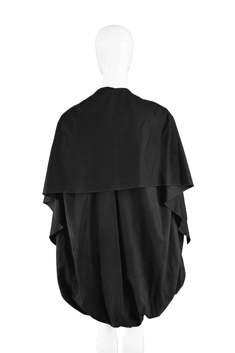 Sybilla Vintage 1980s Avant Garde Architectural Black Cape Coat Dress  2