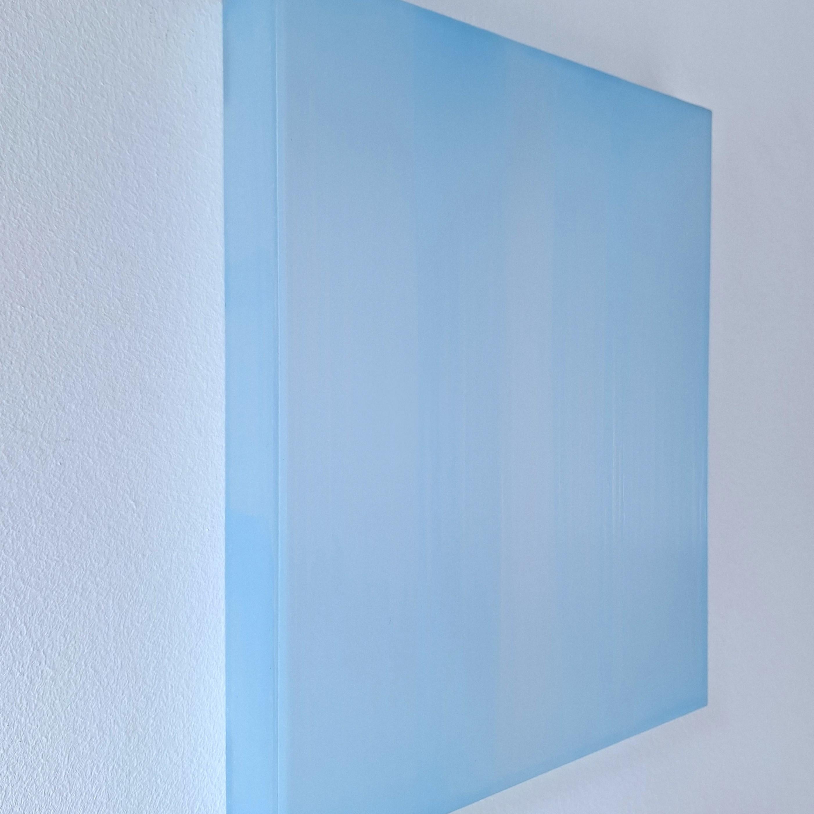 Contemporary modern light blue sculptural painting Farblichtung hellblau - Blue Abstract Painting by Sybille Pattscheck