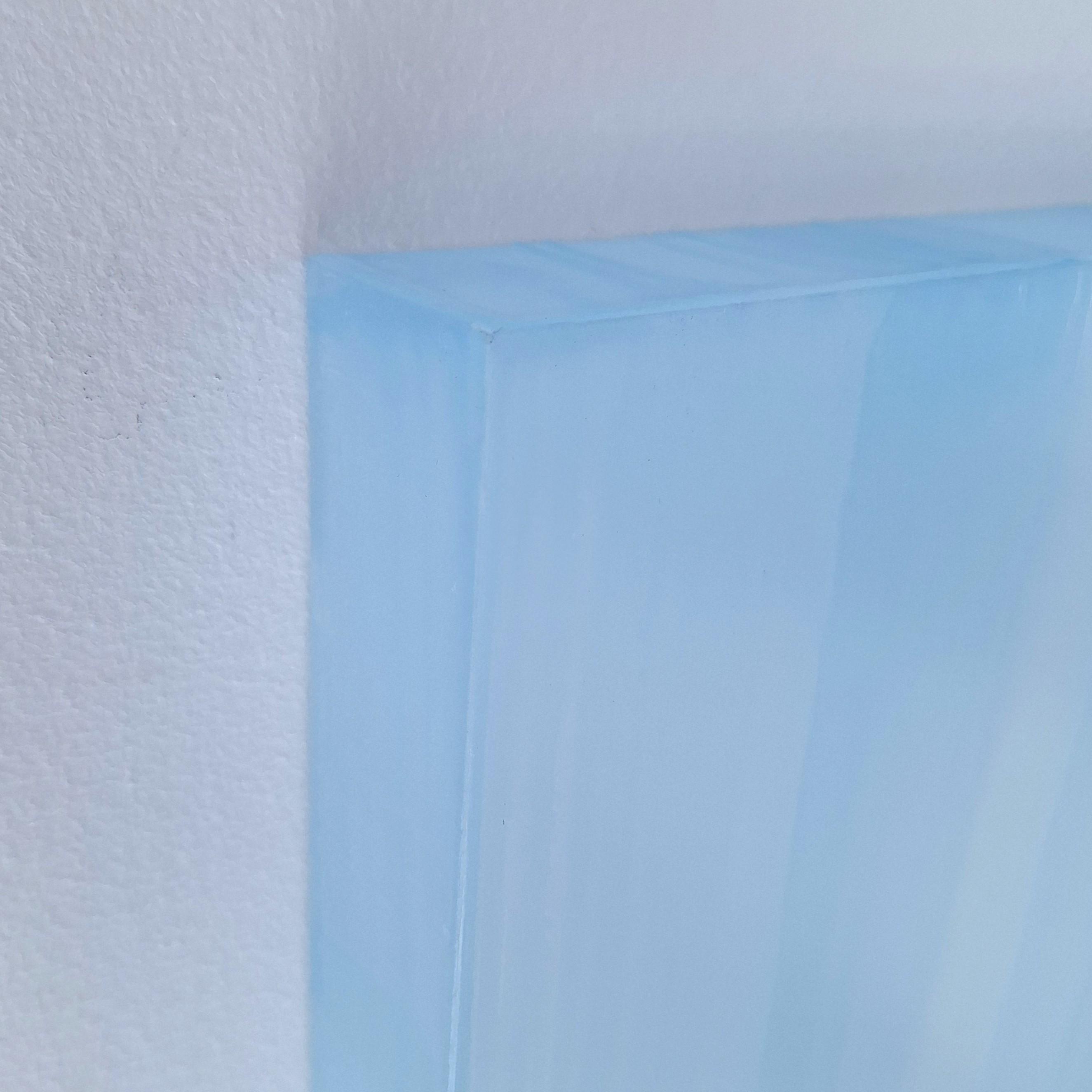 Contemporary modern light blue sculptural painting Farblichtung hellblau For Sale 1