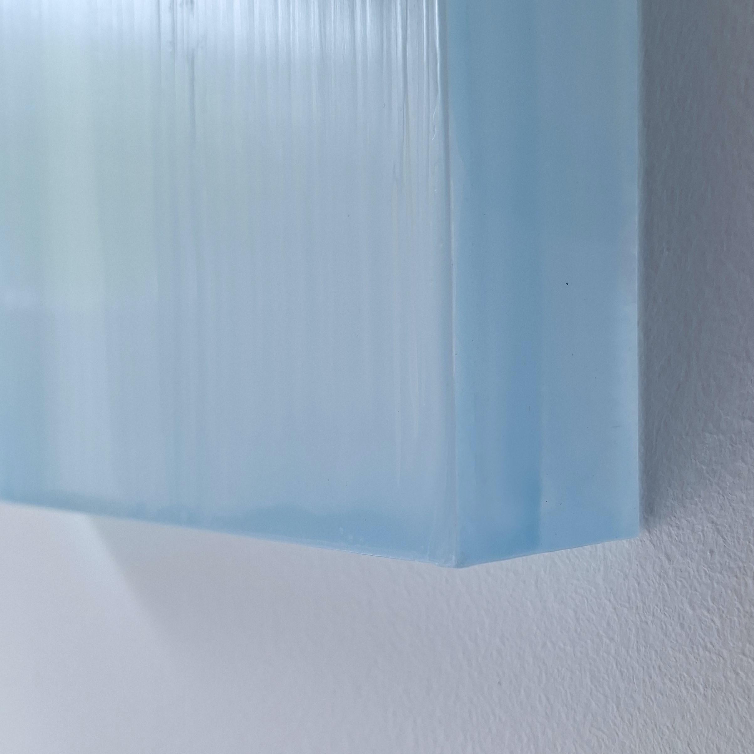 Contemporary modern light blue sculptural painting Farblichtung hellblau For Sale 3