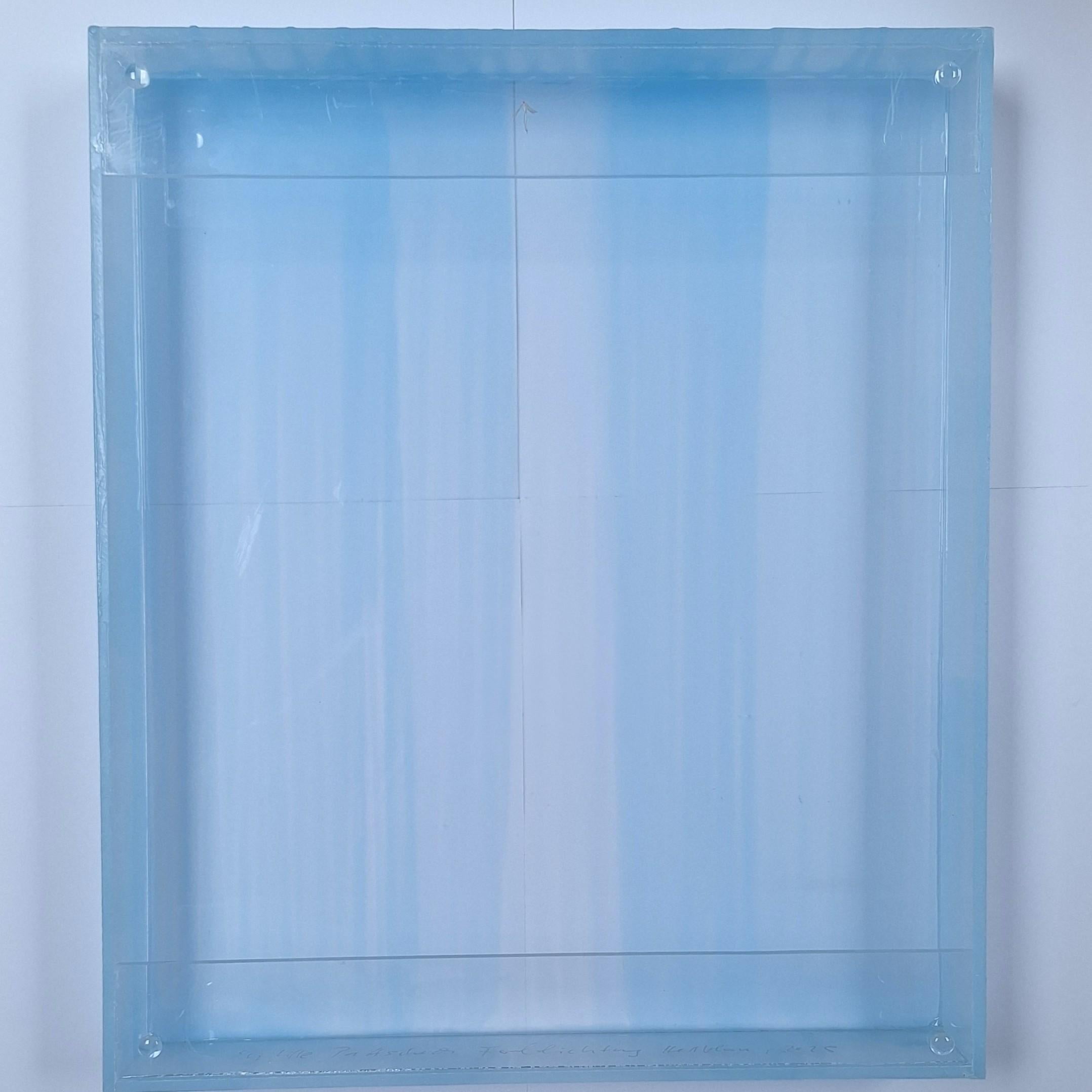 Contemporary modern light blue sculptural painting Farblichtung hellblau For Sale 5