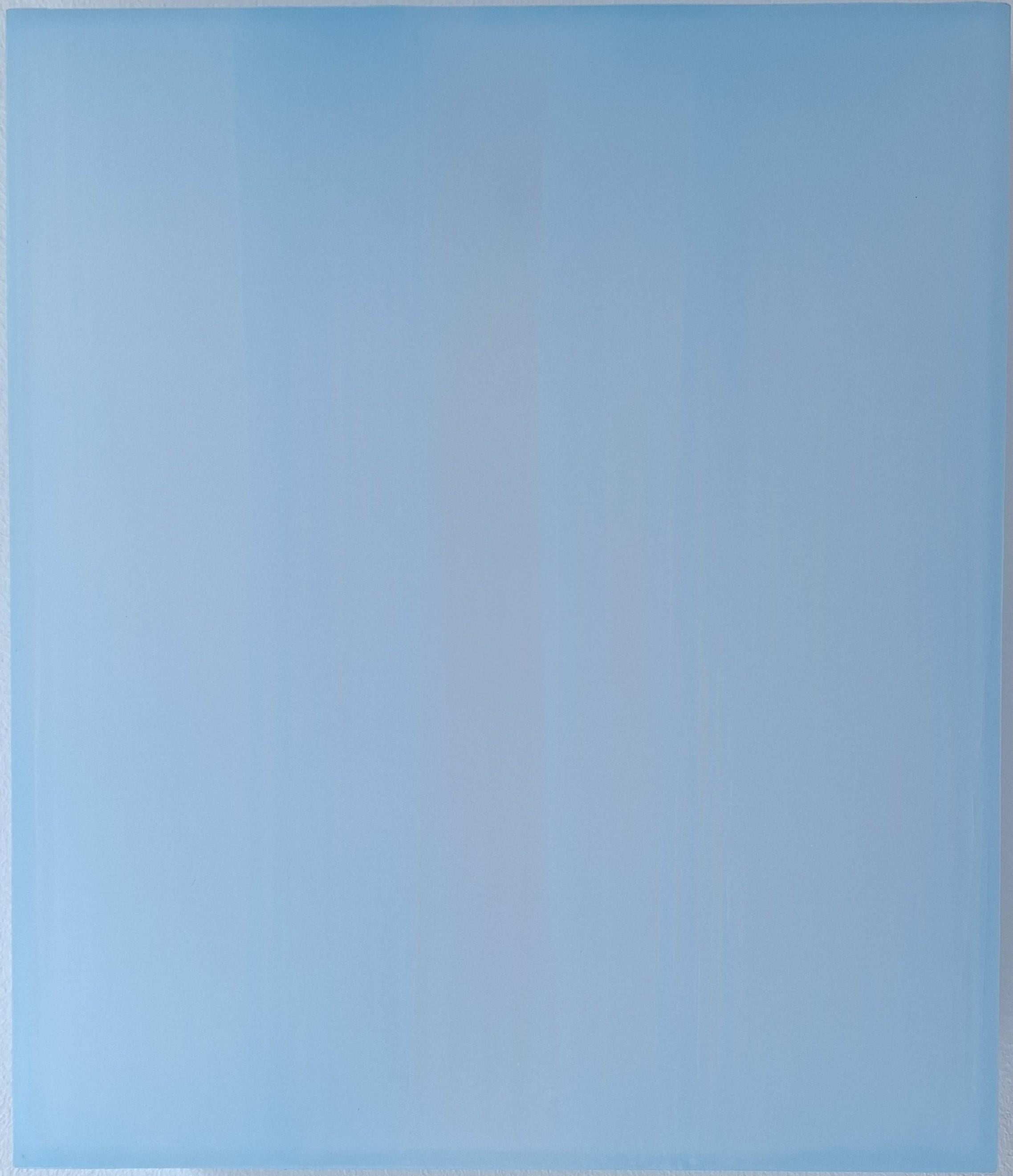 Sybille Pattscheck Abstract Painting - Contemporary modern light blue sculptural painting Farblichtung hellblau