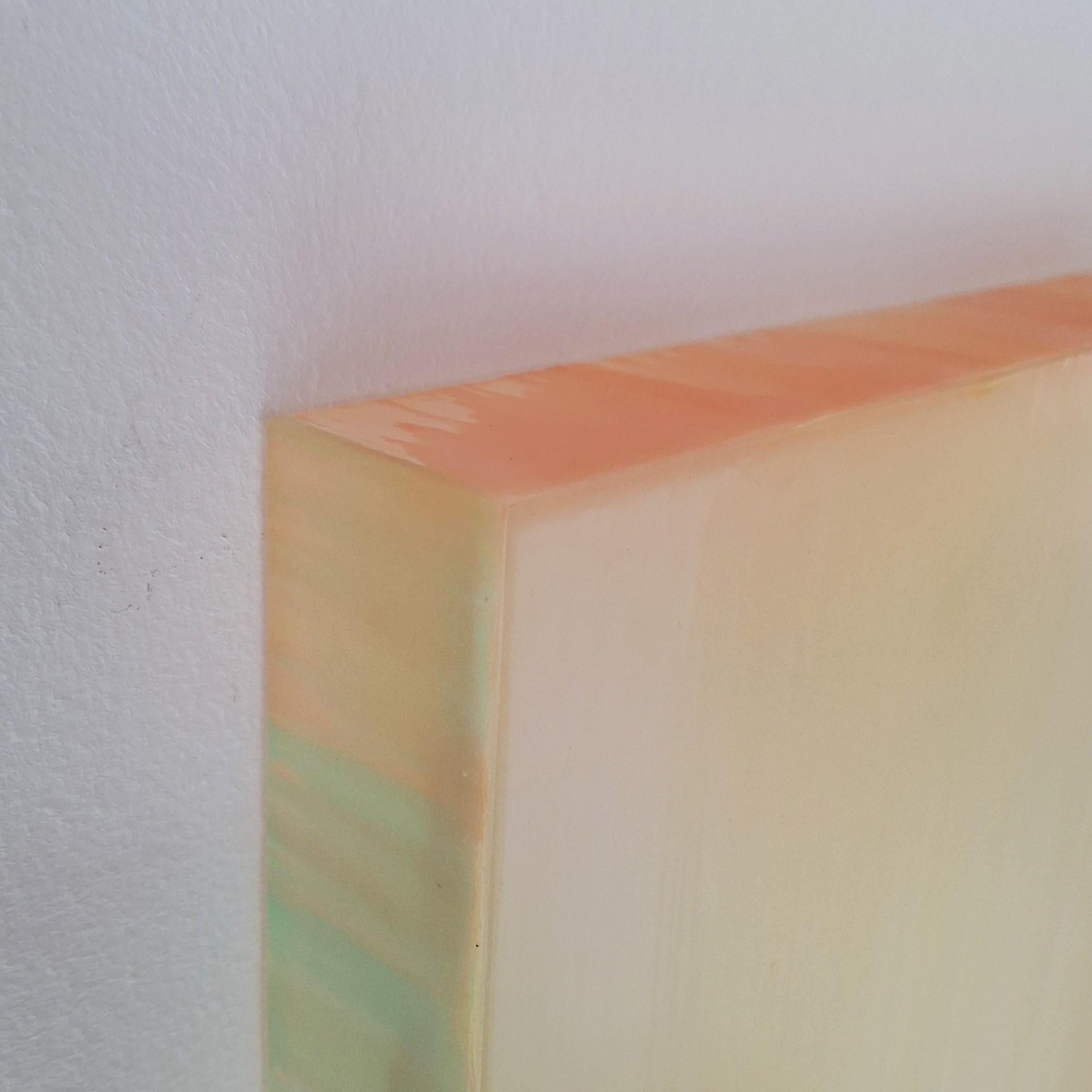 Contemporary modern yellow orange sculptural painting Farblichtung gelb orange For Sale 1