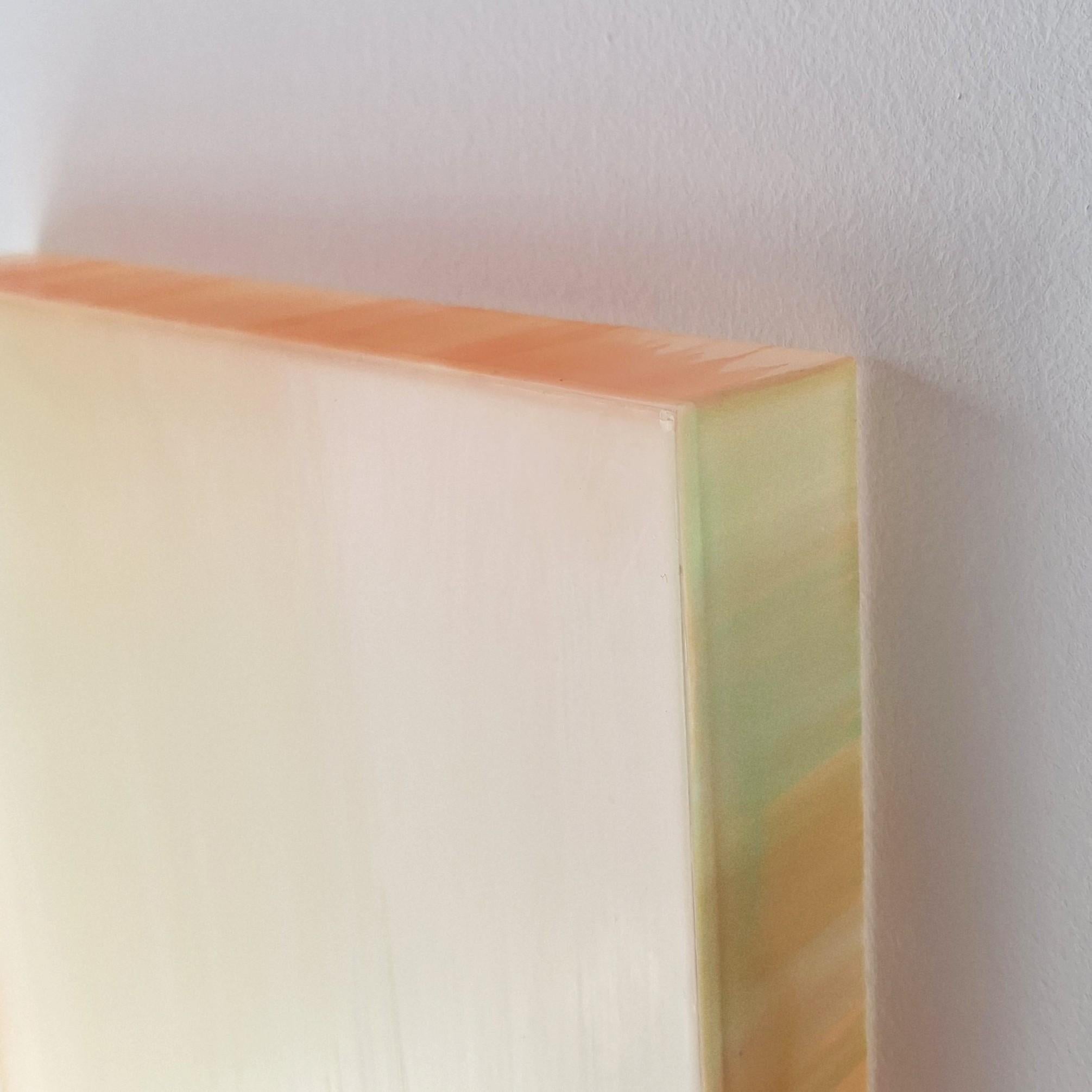 Contemporary modern yellow orange sculptural painting Farblichtung gelb orange For Sale 2