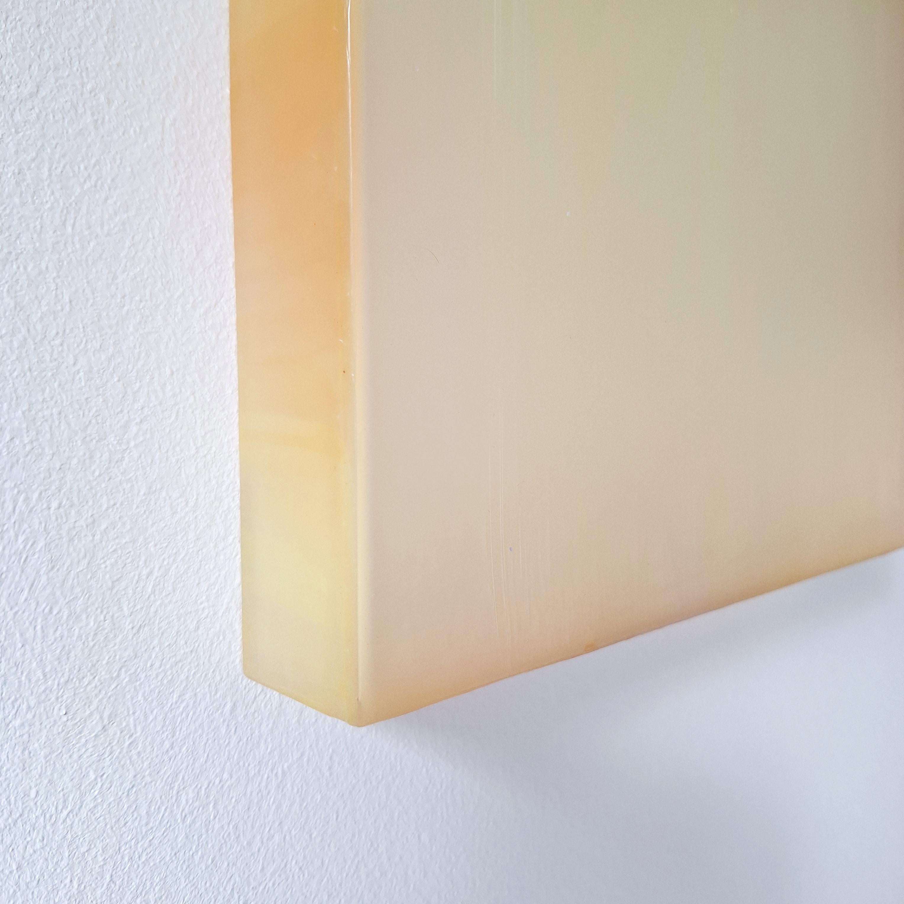 Contemporary modern yellow orange sculptural painting Farblichtung gelb orange For Sale 4