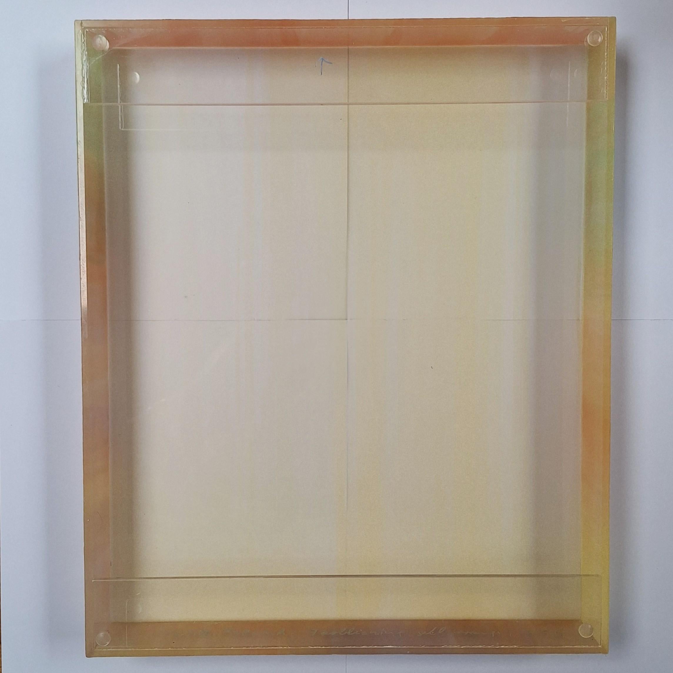 Contemporary modern yellow orange sculptural painting Farblichtung gelb orange For Sale 5