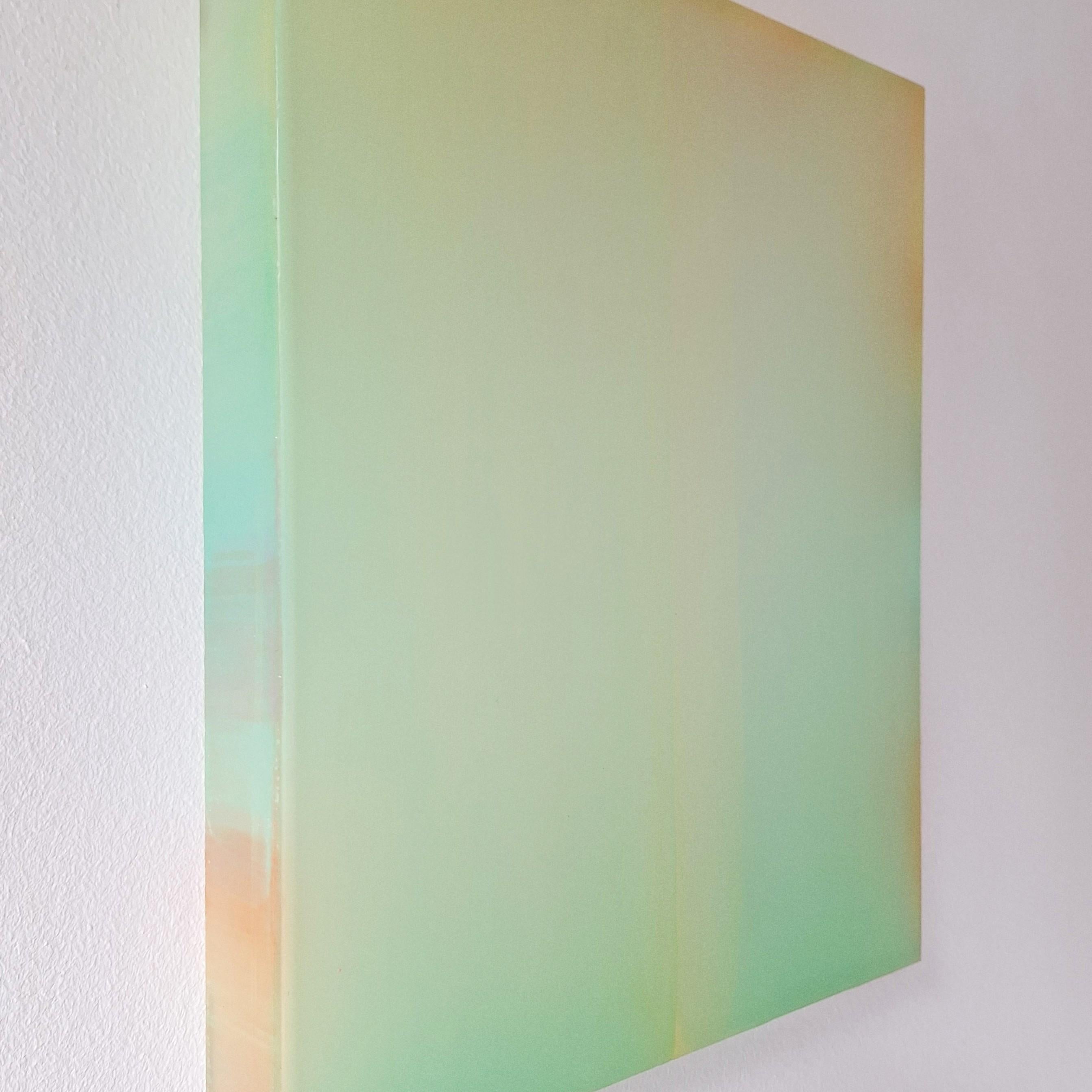 Farblichtung gelb grün - abstract contemporary modern sculptural painting - Contemporary Painting by Sybille Pattscheck