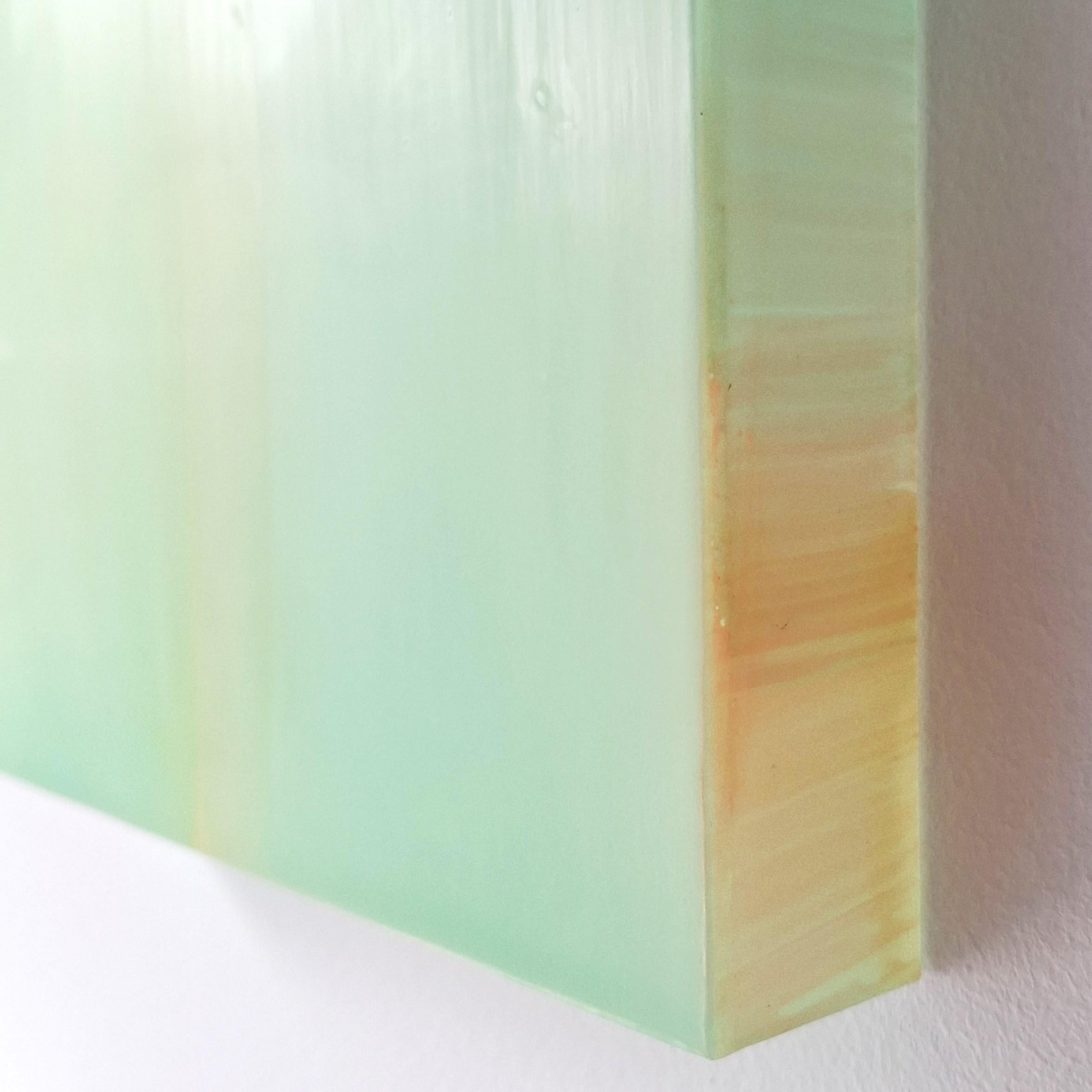 Farblichtung gelb grün - abstract contemporary modern sculptural painting For Sale 1