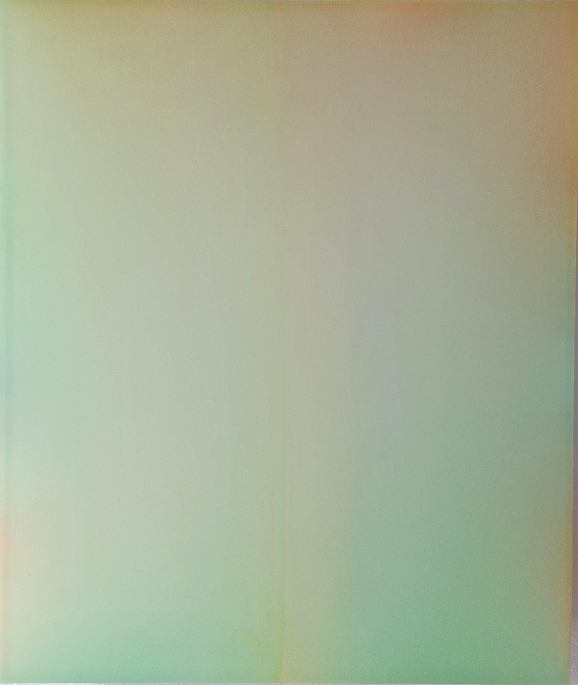 Sybille Pattscheck Abstract Painting - Farblichtung gelb grün - abstract contemporary modern sculptural painting