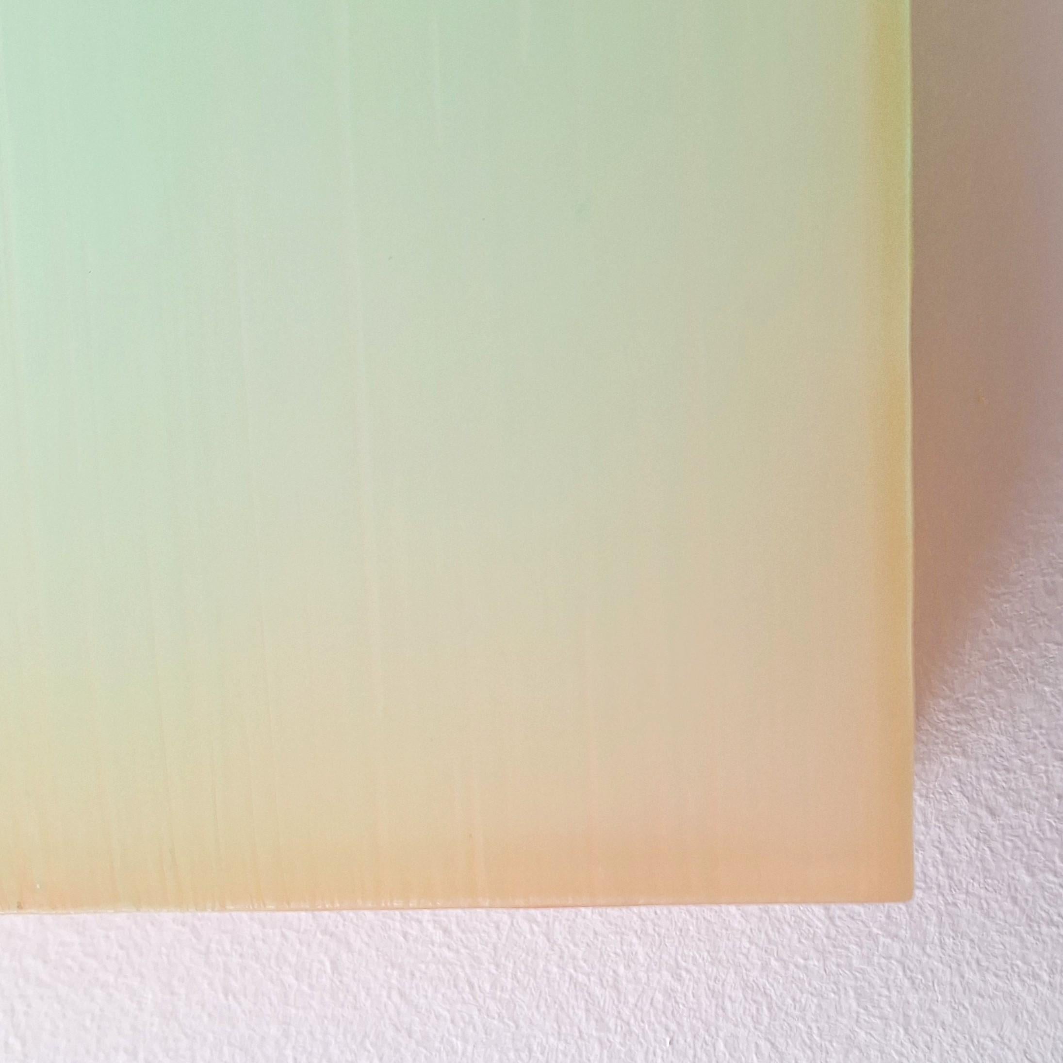 Farblichtung grün gelb orange - abstract contemporary modern sculptural painting For Sale 2