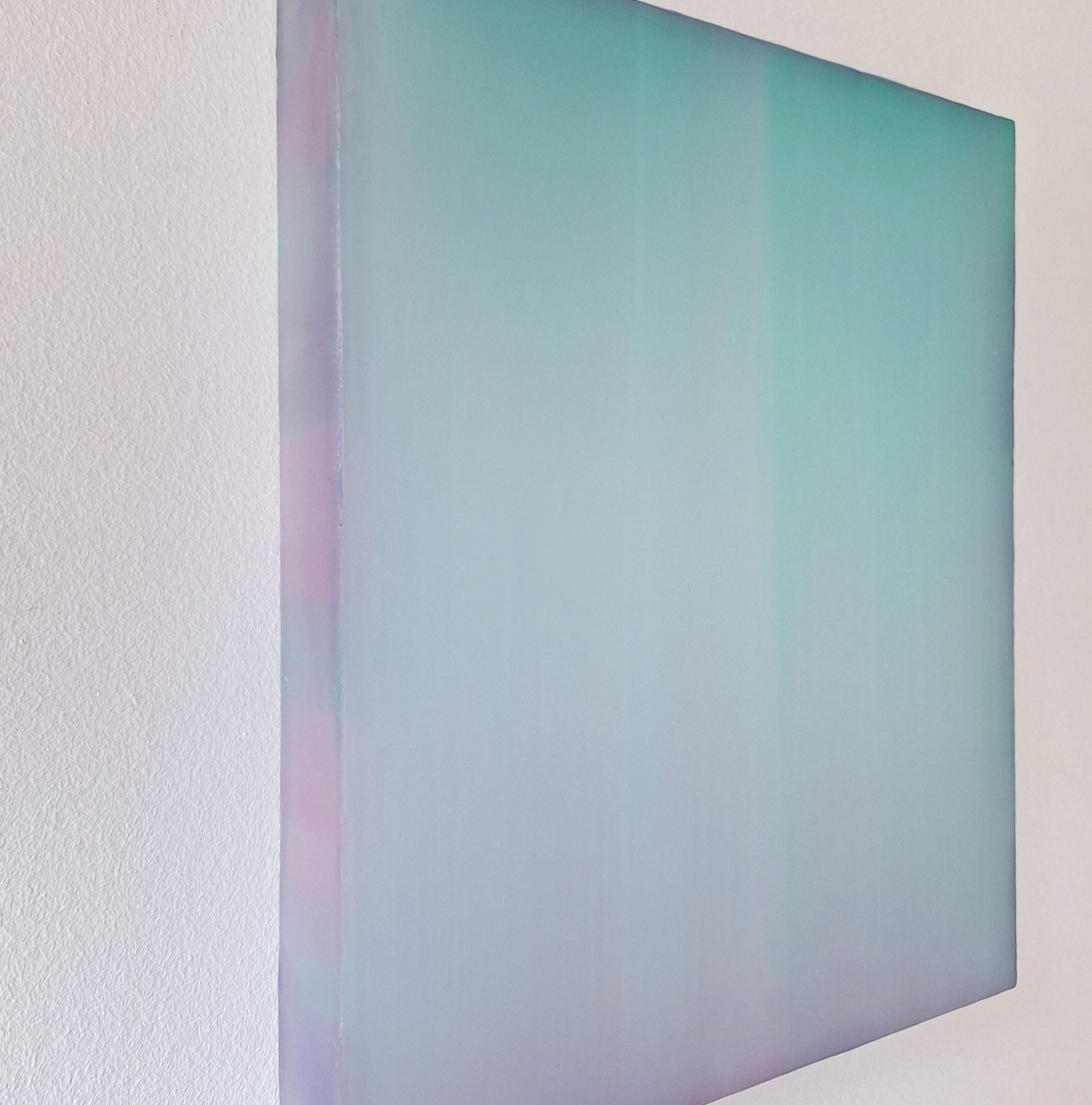 Farblichtung grün violett - abstract contemporary modern sculptural painting - Contemporary Painting by Sybille Pattscheck