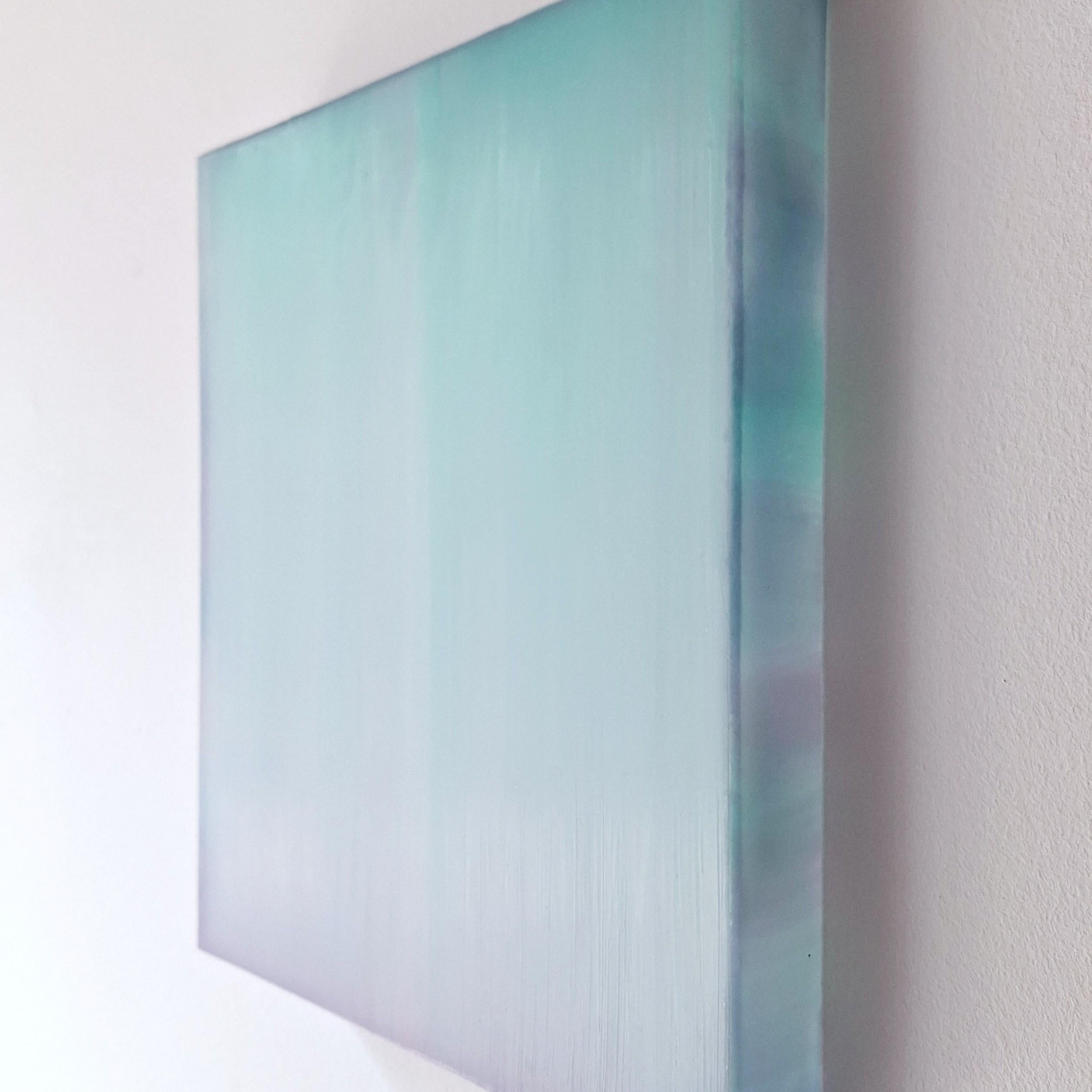 Farblichtung grün violett - abstract contemporary modern sculptural painting - Gray Abstract Painting by Sybille Pattscheck