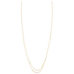Sweet Pea Sycamore 18 Karat Yellow Gold Extra Long Necklace with Bar Details