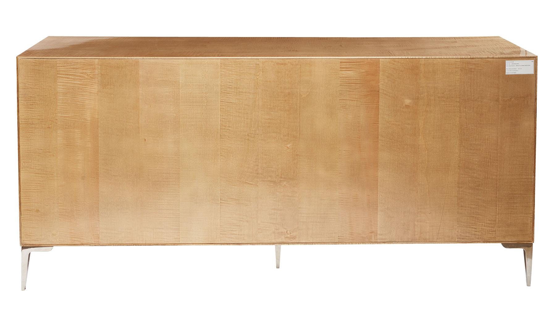 Sycamore and Nickel Chest of Drawers In Good Condition For Sale In Lyndhurst, NJ