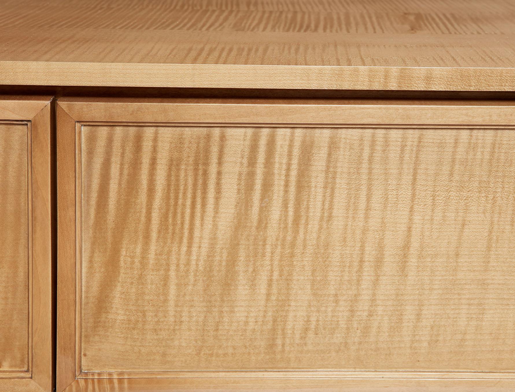 Sycamore and Nickel Chest of Drawers For Sale 2