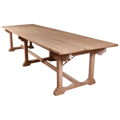Antique Sycamore and Pine Refectory/ Dining Table