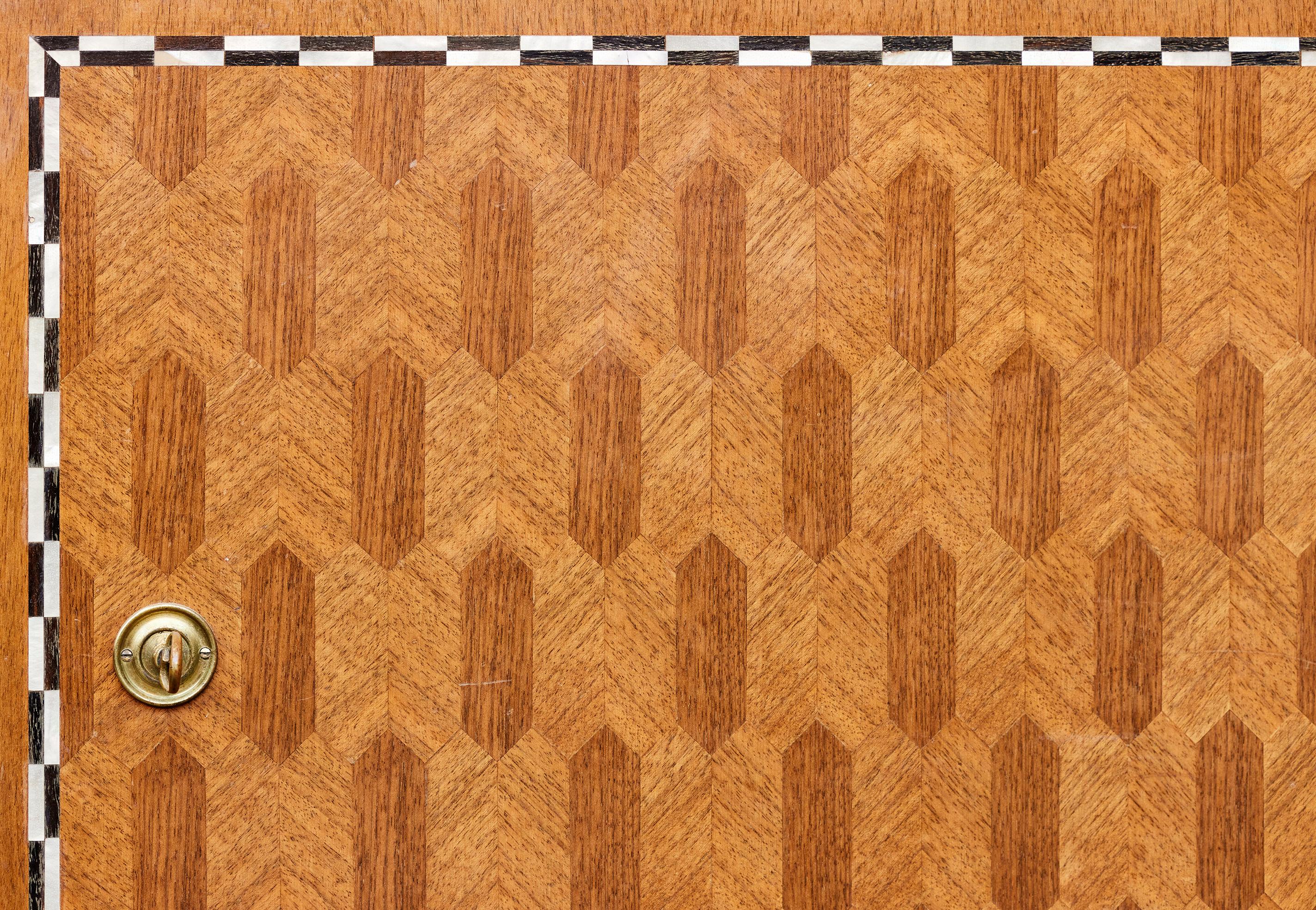 Marquetry Sycamore Buffet by Jules Leleu For Sale