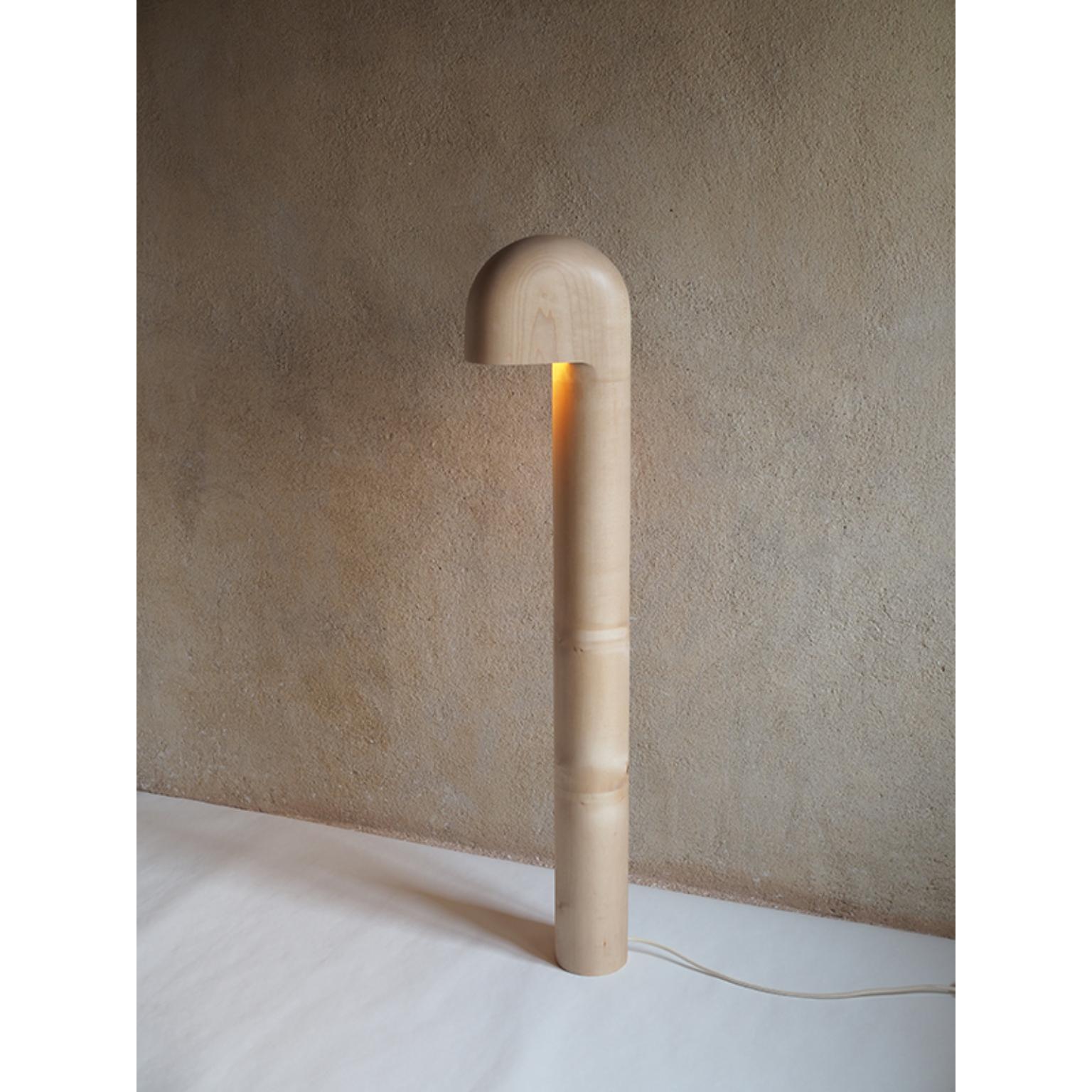 Sycamore Maple Lampadaire Large Floor Lamp by Pauline Pietri
Unique Piece.
Dimensions: Ø 120 x H 280 cm. 
Materials: Sycamore maple and natural oil.

All our lamps can be wired according to each country. If sold to the USA it will be wired for the