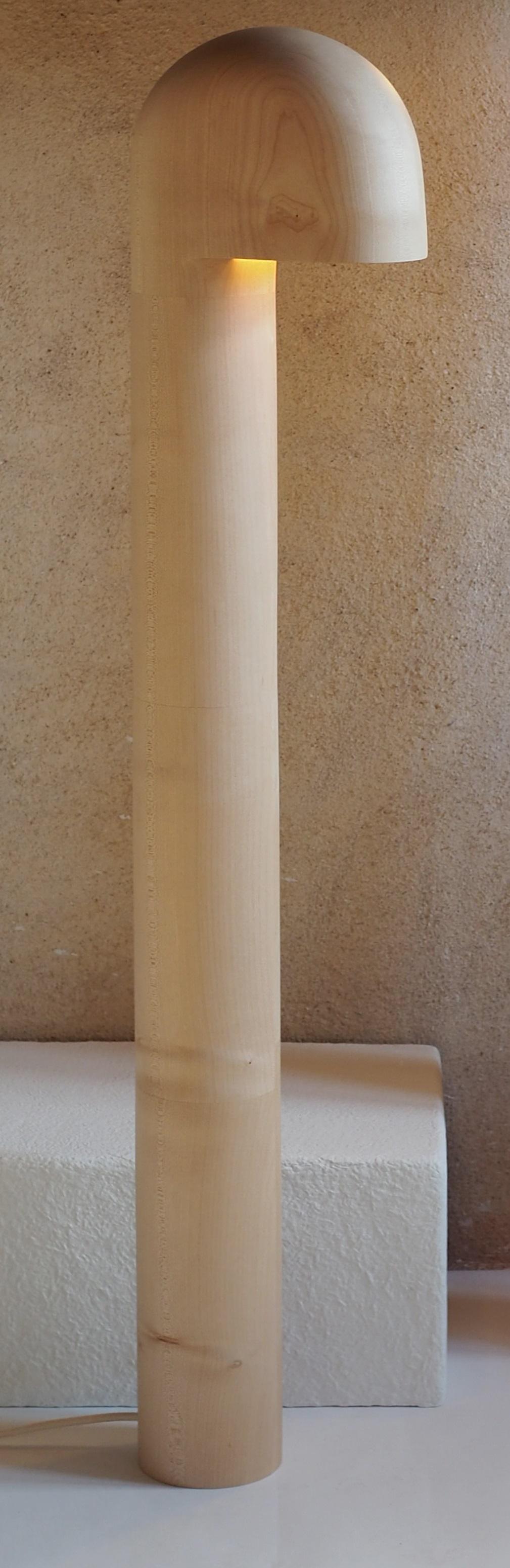 Sycamore Maple Lampadaire Small Floor Lamp by Pauline Pietri
Limited Edition.
Dimensions: D 23 x Ø 11 x H 110 cm. 
Materials: Sycamore maple and natural oil.

All our lamps can be wired according to each country. If sold to the USA, it will be wired