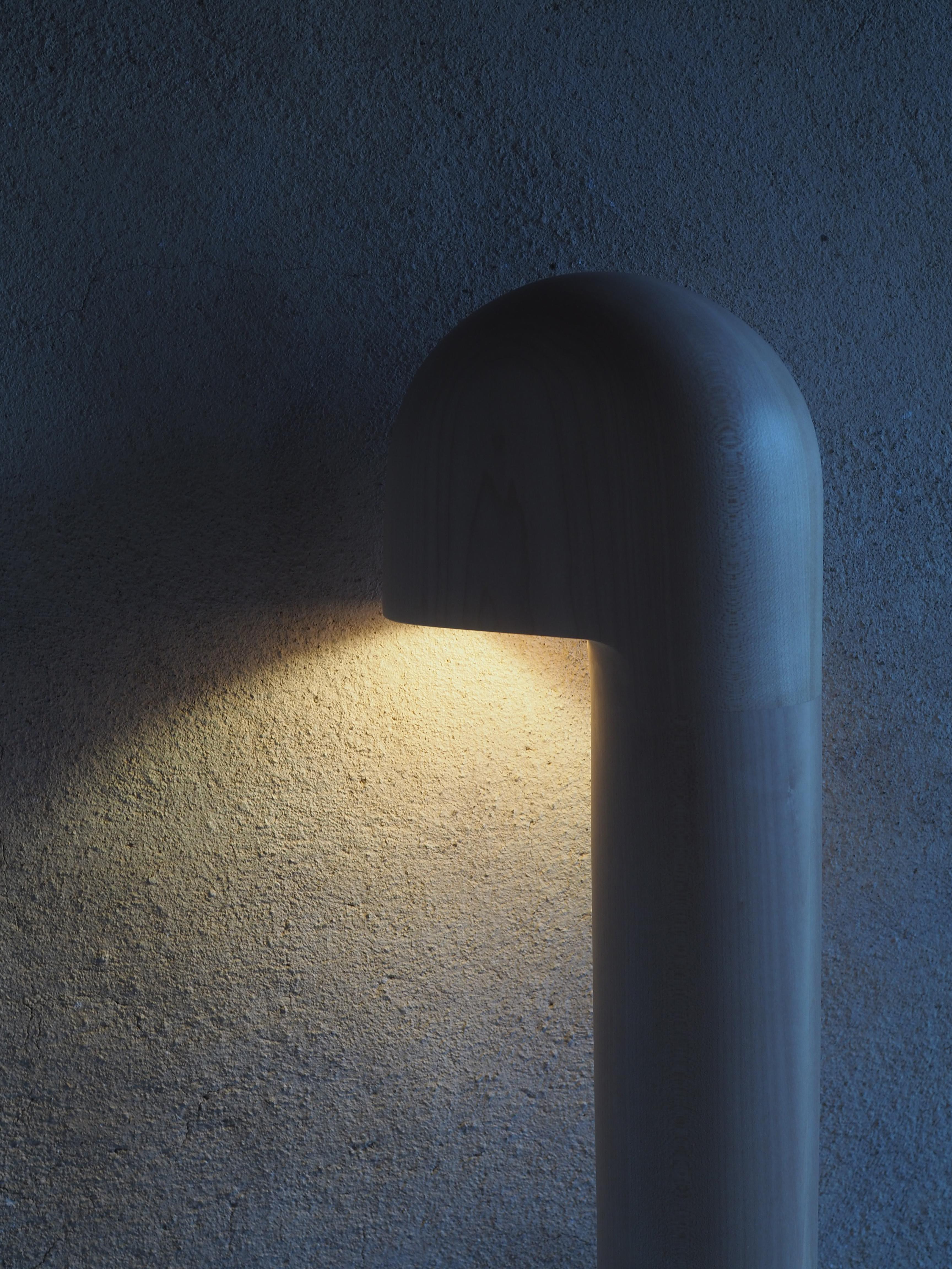 Post-Modern Sycamore Maple Lampadaire Small Floor Lamp by Pauline Pietri For Sale