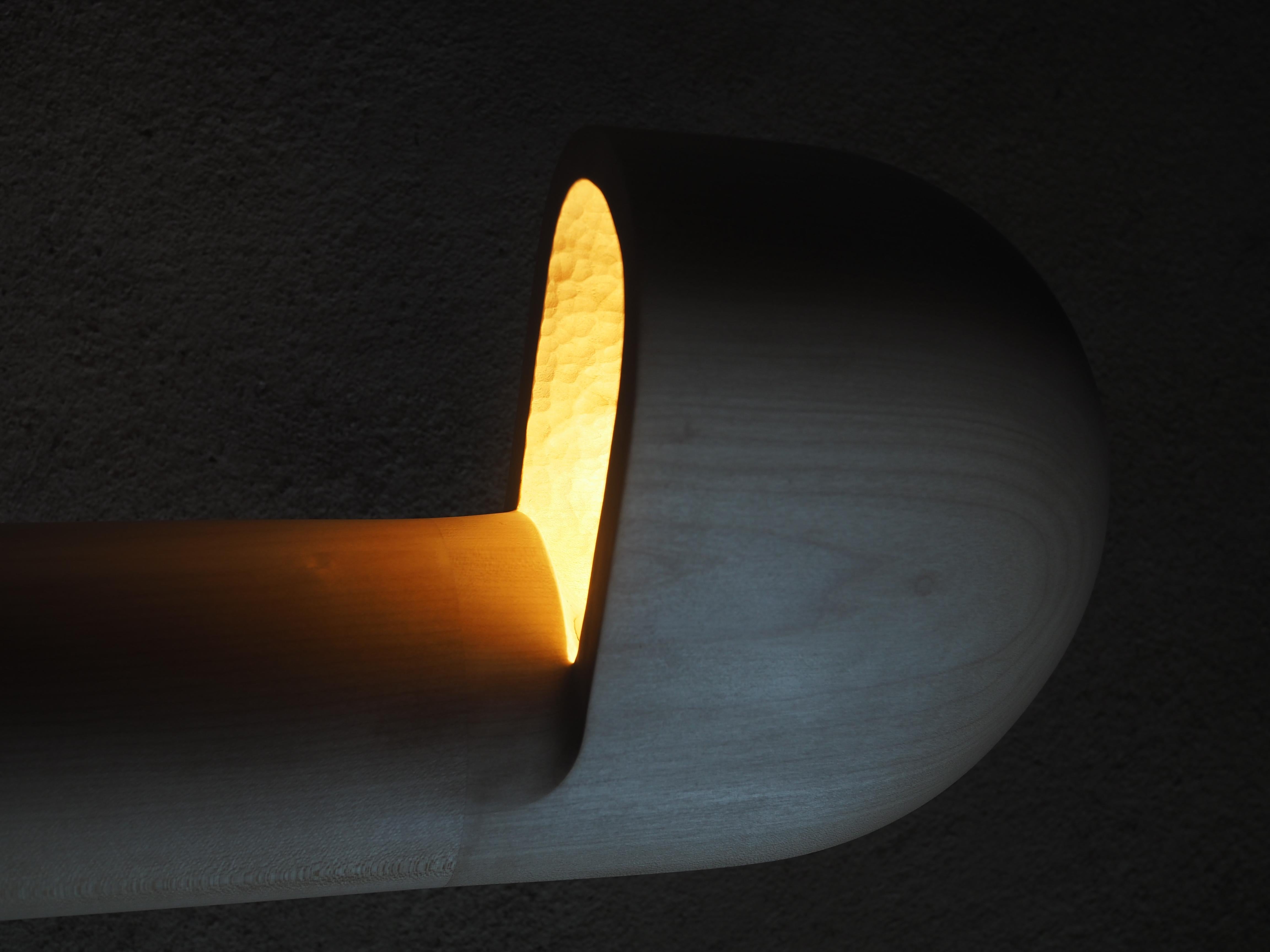 French Sycamore Maple Lampadaire Small Floor Lamp by Pauline Pietri For Sale