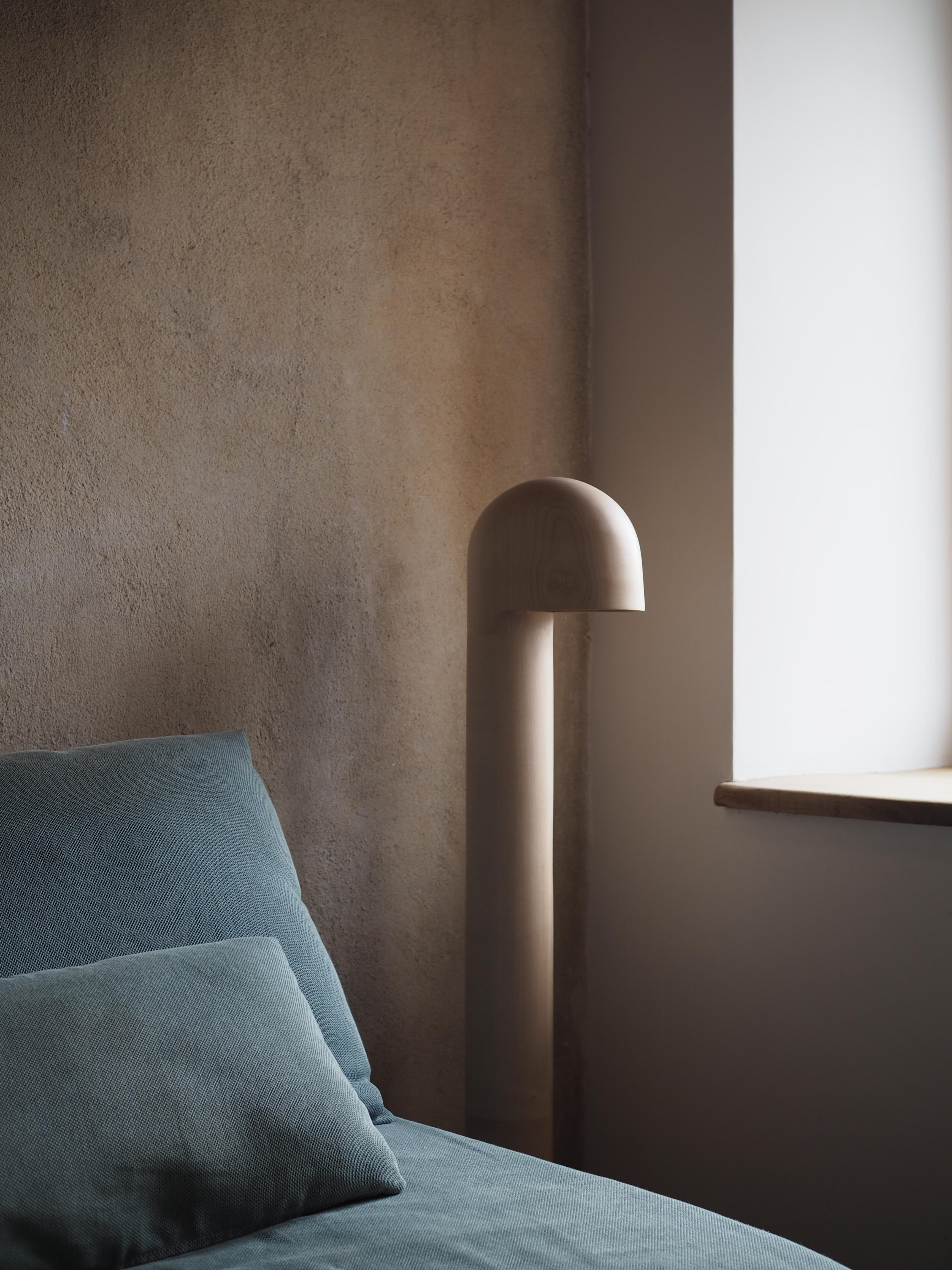 Contemporary Sycamore Maple Lampadaire Small Floor Lamp by Pauline Pietri For Sale
