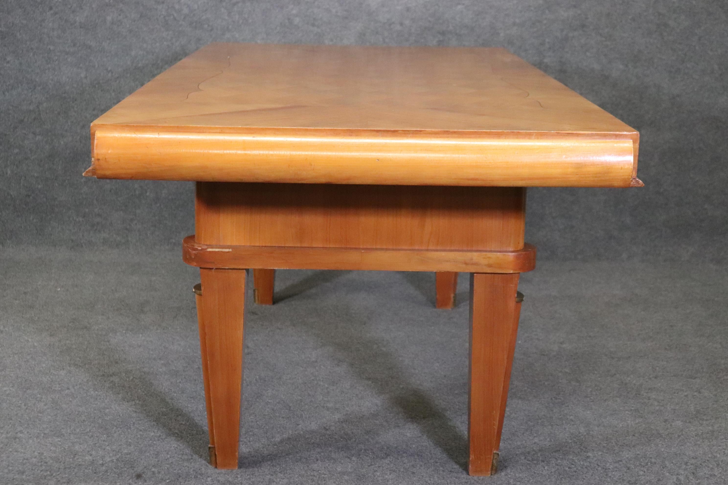 Sycamore Mid century Modern or Art Deco Dining Table manner of Andre Arbus In Good Condition For Sale In Swedesboro, NJ